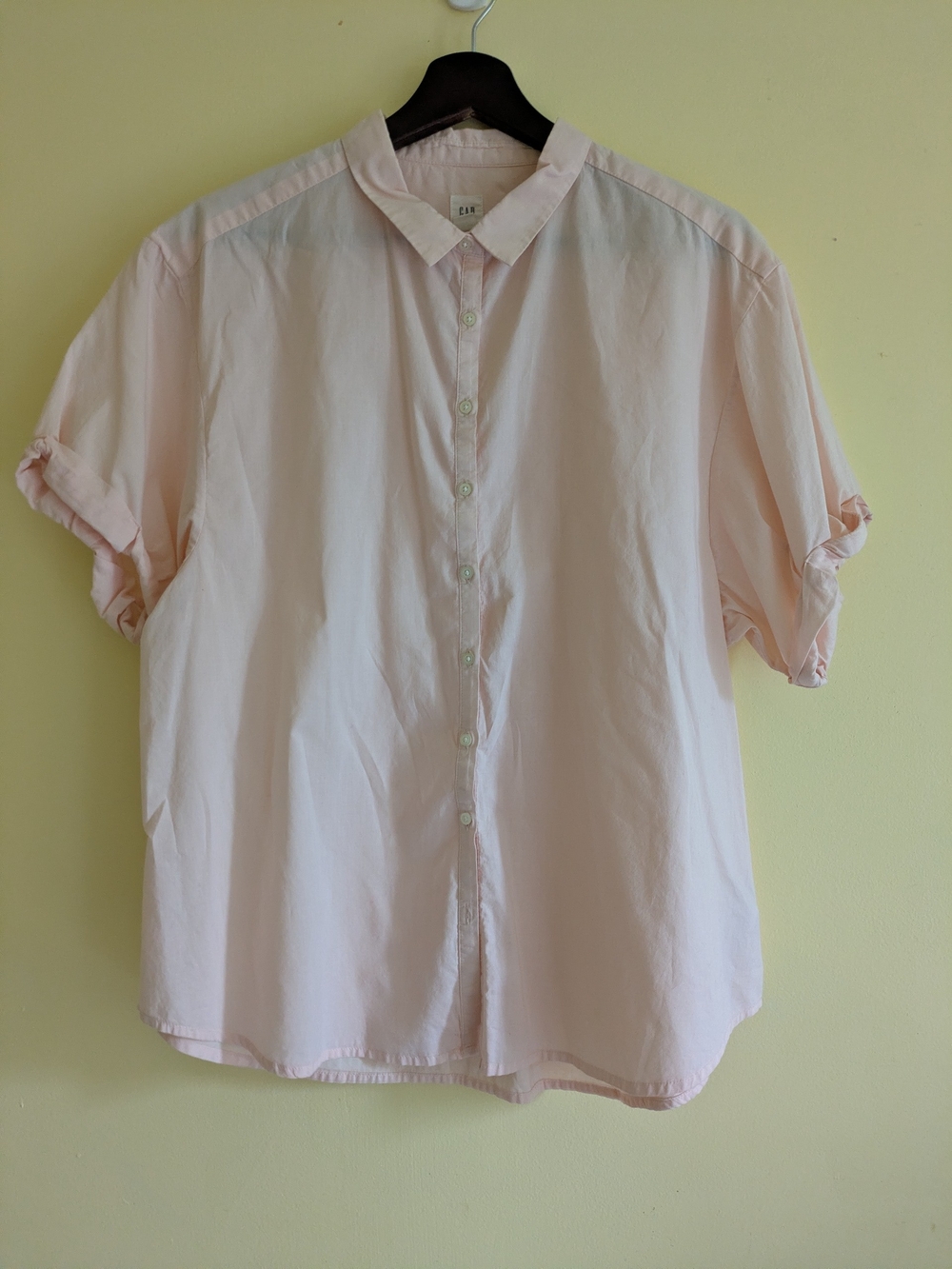 GAP Pale Pink Roll Cuff Button-Down Shirt